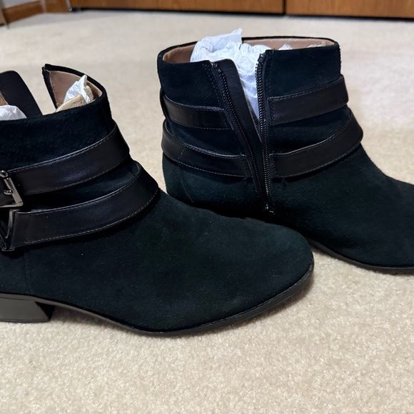 Vionic Black Ankle Booties with Suede Texture and Strap Detail - Picture 7 of 7